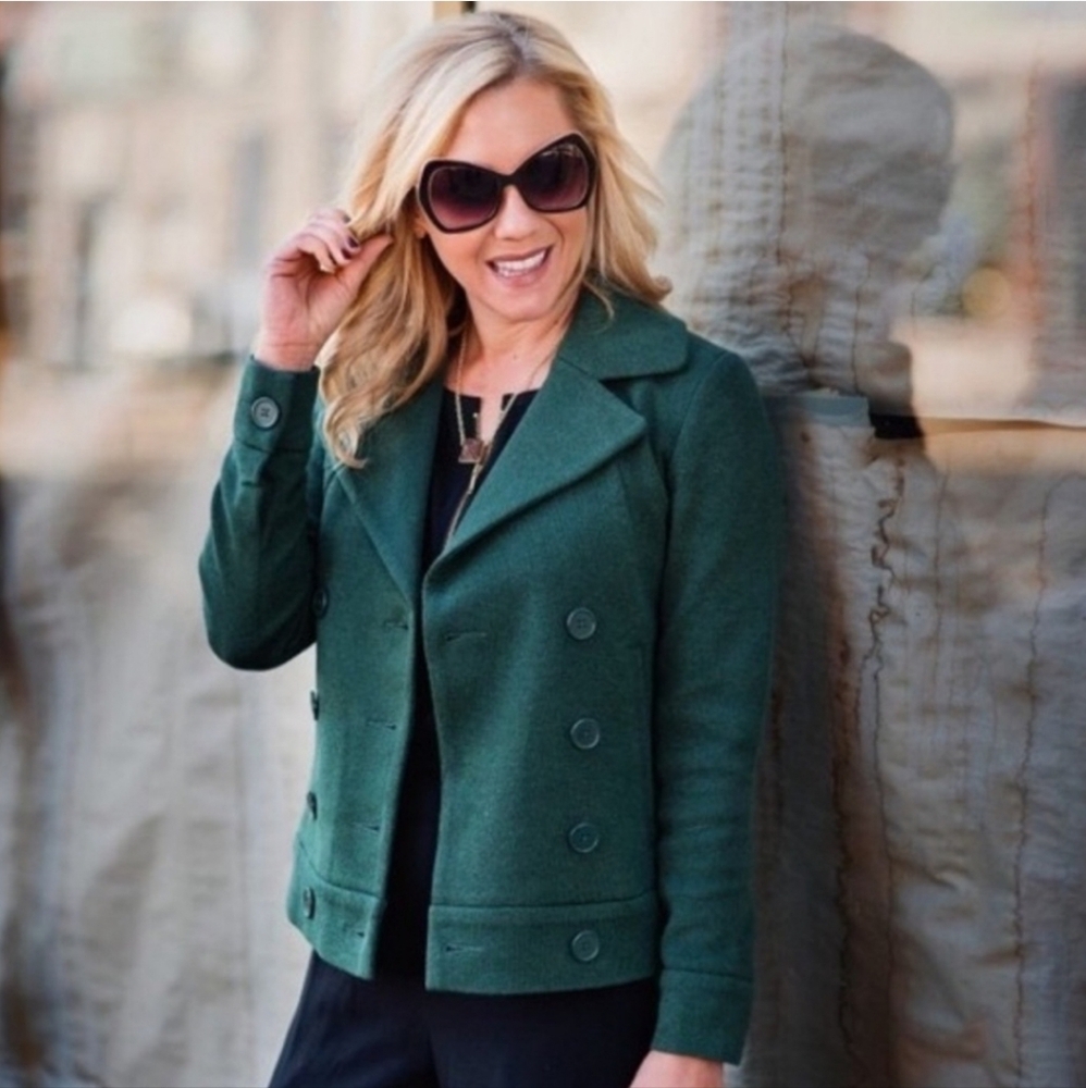 Cabi Love‎ Carol Double Breasted Hunter Green Coat